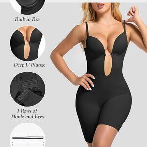Decorus Backless Plunge Shapewear Bodysuits